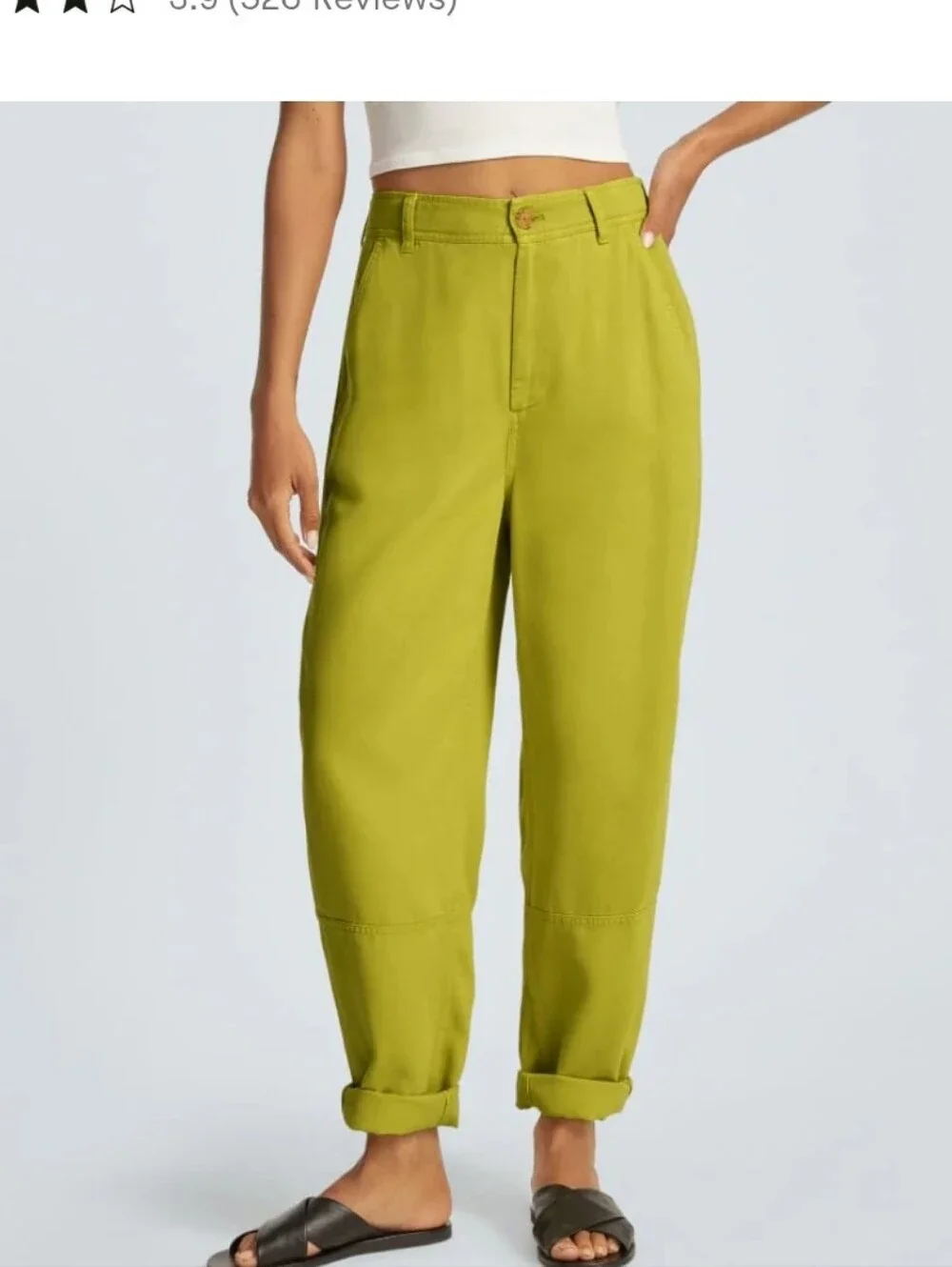 Everlane High-Rise Relaxed Olive Green Chino - Picture 3 of 8